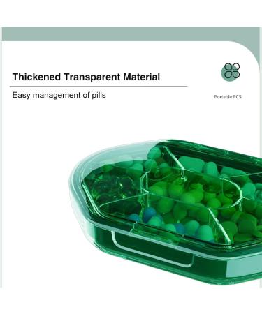 Blue 4 Compartment Pill Box - Portable Moisture-Proof Pill Organizer for Medication & Supplements - International Shipping Available - Buy Online on GoSupps.com