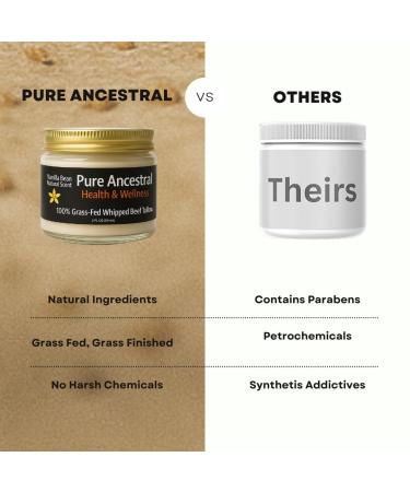 Pure Ancestral Health & Wellness 100% Grass Fed Beef Tallow for Skin Care - Face + Body - Whipped Moisturizer for Sensitive Skin - Natural Lotion | Travel Size 2 Oz. (Vanilla Scented) 2 Oz (Travel Pack) - Buy Online on GoSupps.com