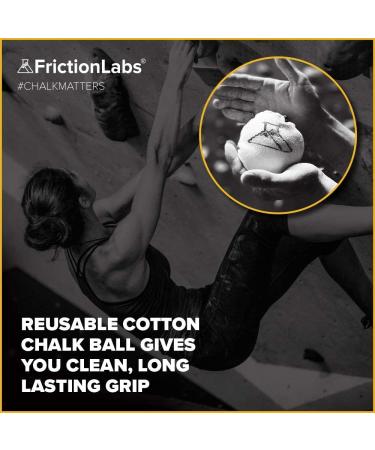 FrictionLabs Magic Chalk Ball 2.2 oz - Premium Chalk for Rock Climbing, Weight Lifting, Gymnastics, Bowling, Crossfit - Refillable Sock for Mess-Free Application - No Fillers or Artificial Drying Agents - Chalk White - Buy Online on GoSupps.com