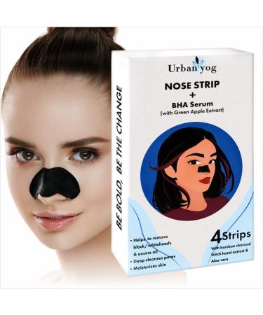 Nose Strips (4 Strips) Black-Whitehead Remover BHA Serum to Treat Pores
