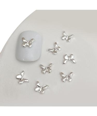 3D Metal Nail Nail Embellishments 20pcs Bowknot Nail Decorations For Individual Styles Nail Embellishments 05 silver