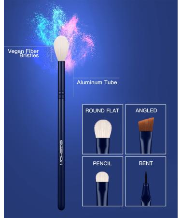 11-Piece Essential Eyeshadow Brush Set - Blue Eye Makeup Brushes for Blending Eyebrow & Eyeliner - Perfect for International Shipping - Buy Online on GoSupps.com