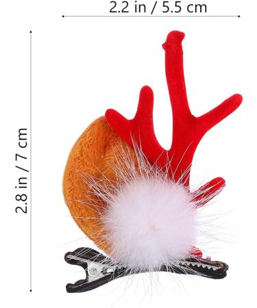 Lurrose 2 Pairs Christmas Reindeer Antlers Hair Clips Hairpins Cute Reindeer Hair Barrettes Alligator Christmas Hair Accessories with Deer Horn Ears for Kids Adults - Buy Online on GoSupps.com
