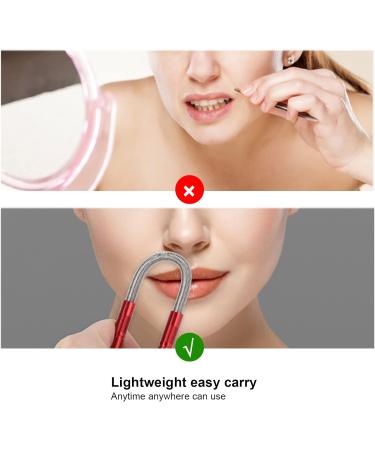 Stainless Steel Face Hair Remover - Manual Epilierer Beauty Spring Threading Tool for Lip Hair Removal | Red - Buy Online on GoSupps.com