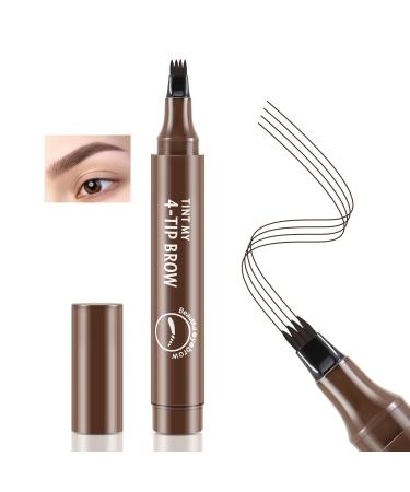 Boobeen Liquid Eyebrow Pen Microblading Brow Pen with Precision Tip Applicator Waterproof Eyebrow Pencil for Long-lasting Eye Makeup 02#