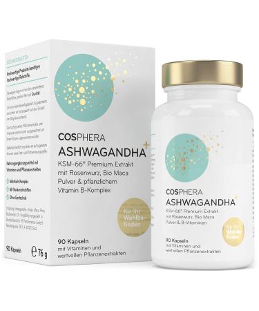 Ashwagandha capsules 500mg high dose vegan - Ashwagandha extract from KSM66 brand raw material I sleepberry complex with Rhodiola rosea (rose root) Maca powder & b vitamins such as biotin & folic acid