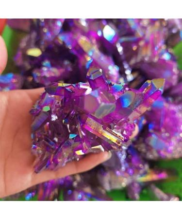 Natural Quartz Amethyst Cluster Crystal Stone Electroplated Colorful Crysral Cluster Specimen Home Gifts 1pcs Gift Home Goods (Color : Amethyst Cluster Size : 90 100g) 90 100g Amethyst Cluster - Buy Online on GoSupps.com