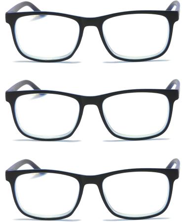 MMOWW 3-Pack Reading Glasses for Men & Women | Anti-Blue Light Computer Glasses with Spring Hinges - +3.0 Power - Buy Online on GoSupps.com