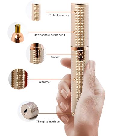 Nose trimmer for women facial shaver safe electric facial shaver efficient eyebrow shaver portable facial shaver eyebrow trimmer P Gold - Buy Online on GoSupps.com