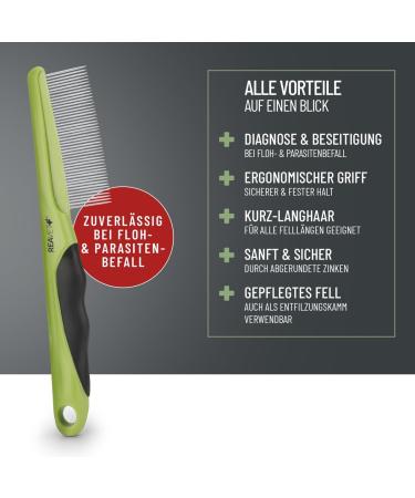 Reavet Flea & Lice Comb for Dogs & Cats | Gentle Fur Care for Long & Short Hair | Effective Parasite Removal Tool - Buy Online on GoSupps.com