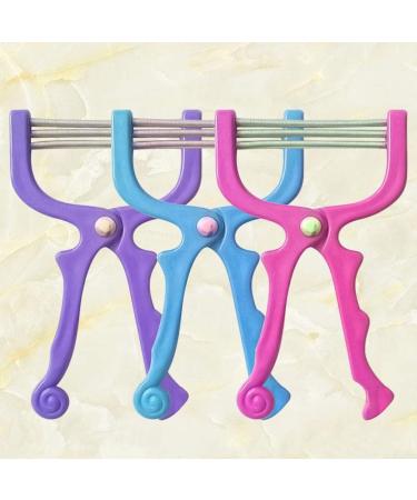 SOLUSTRE 3pcs Facial Hair Removal Spring Set for Women - Eyebrow, Face, and Upper Lip Threading Tool - Purple+Blue+Rosy - Buy Online on GoSupps.com