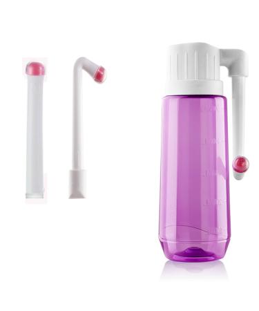 Brigtviee Po shower puerperium 500ml intimate shower peri bottle with double nozzles upside down portable bidet for vaginal shower and puerperium care puerperium portable travel area purple
