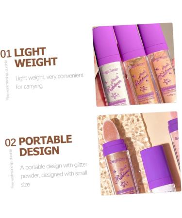 FOMIYES 9 Pcs Highlight Pat Powder Glitter Highlighter Face Powder Compact Glitter Powder Makeup Stick Body 1 count (Pack of 1) Assorted Colorx3pcs - Buy Online on GoSupps.com