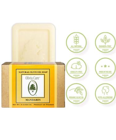 Olivia Care Premium Mandarin Bath & Body Bar Soap | Organic Vegan Natural | Moisturizing Olive Oil | Vitamin C for Sensitive Skin | 8 OZ (4 Pack) - Made in USA - Buy Online on GoSupps.com