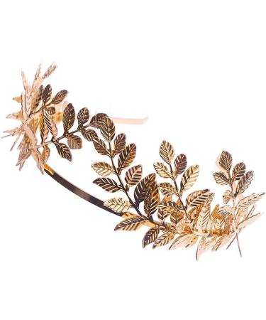 Anglacesmade Bridal Headband Leaf Vine Headband Gold Leaf Crown Leaf Tiara Wedding Headpiece Bridesmaid Prom Festival Hair Accessories for Women and Girls(Gold) - Buy Online on GoSupps.com