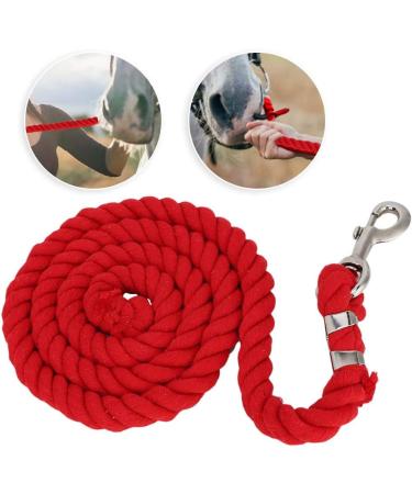 Felenny Horse Rope Leash Thickened Colorful Woven Bolt Rope Strong Durable Horse Leads Braided Cotton Rope (Red) - Buy Online on GoSupps.com