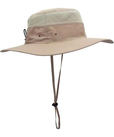Home Prefer Men's UPF 50+ Wide Brim Sun Hat in Milk Khaki | Windproof Fishing Hat - Buy Online on GoSupps.com