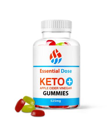 Essential Dose Keto+ Apple Cider Vinegar Gummies from Accelerate Ketosis - Boost Energy & Optimize Mental Clarity - Non-GMO Gluten-Free ACV Extract Formula - 30 Gummies