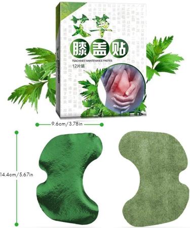 Knee Pain Relief Moxa Patches - 12 Self-Heating Wormwood Stickers for Sciatica & Leg Discomfort - Buy Online on GoSupps.com