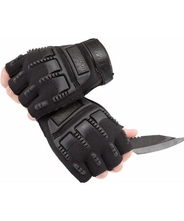 FANGIER Fingerless Tactical Gloves for Men - Lightweight Breathable Outdoor Sports Gloves for Shooting, Hunting, Motorcycling, Climbing - Black - Buy Online on GoSupps.com