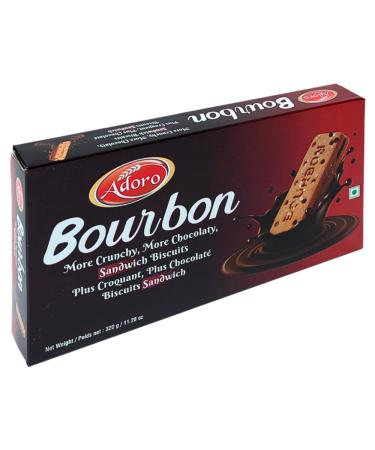 Bourbon Chocolate Sandwich Cookies (320g) Rich and Creamy Chocolate Cream Biscuits | Premium Quality Grocery Food | Ideal School Snacks for Kids | Indulge in the Taste of Adoro Groceries