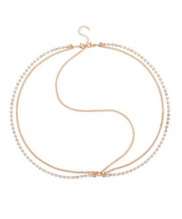 Barode Boho Layered Head Chains - Sparkling Rhinestone Fashion Headband for Women and Girls in Gold - Buy Online on GoSupps.com