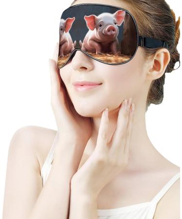Buy Outdoor Light-Blocking Eye Mask - Cute Pig Print Polyester for Travel | Multi-Functional Travel Eye Mask - Buy Online on GoSupps.com