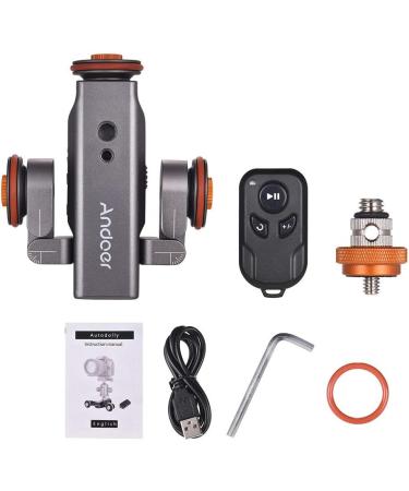 Andoer Track Dolly L4 PRO: Motorized 3-Wheel Camera Dolly with Wireless Remote Control - Gray - Buy Online on GoSupps.com