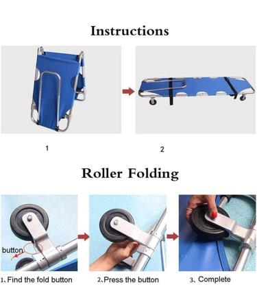 Portable Foldaway Stretcher with 4 Wheels and Seat Belt Emergency Rescue Flat for Hospital Sports Venues Max Load Bearing 350 Lb 0106 - Buy Online on GoSupps.com