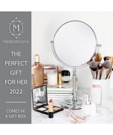 Mirrorvana Large Double Sided 10X and 1X Magnifying Makeup Mirror - 15 Height, 8 Wide with Stand - Gift Box Included - Buy Online on GoSupps.com