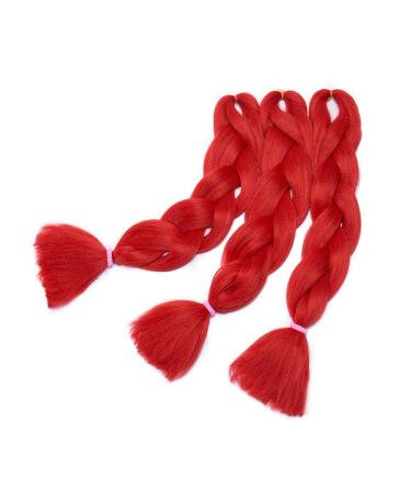 Colorful Red Kanekalon Braids Extensions - 60cm Synthetic Crochet Hair | Premium Quality Hair Extensions for International Shipping - Buy Online on GoSupps.com
