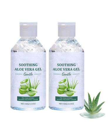 VSDFAW Aloe Vera Gel for Face & Body Durable Moisturizing Hydrating Soothing Not Easy Sticky (3.53Oz/Pcs) (2Pcs)