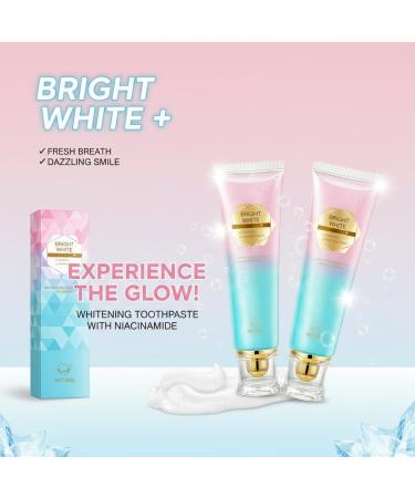 zowamap 2Pcs Nicotinamide Whitening Toothpaste for Stain Removal Natural Teeth Whitening Enamel Safe Bright Smile Fresh Breath - Buy Online on GoSupps.com