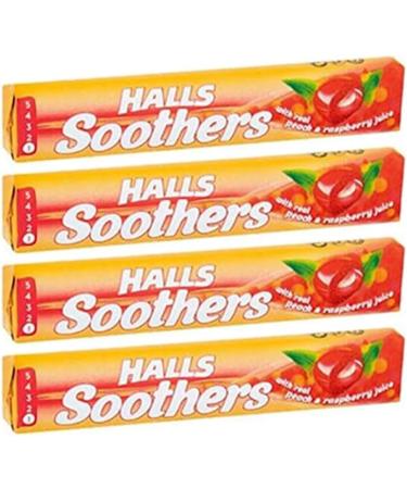 Halls Soothers 4 Peach & Raspberry Flavour 45g with Real Fruit Juice & Liquid Centre - VR Angel - Buy Online on GoSupps.com