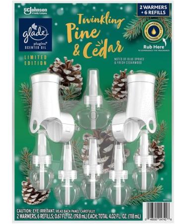 Glade PlugIns Scented Oil Set - 2 Warmers & 6 Refills Twinkling Pine & Cedar | International Shipping Available - Buy Online on GoSupps.com