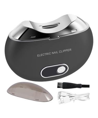Electric Nail Trimmer - Automatic Electric Nail Clipper | Automatic Nail Clipper | Electric Toe Nail Clipper Electric Fingernail Trimmer with Light & 3 Speeds Clipper with LCD Digital Display Black