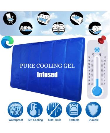 Self-Cooling Gel Pad Mat - XL 60x90cm for Sleep Fever Relief & Pain - Natural Cooling Pillow for Yoga & Relaxation - Buy Online on GoSupps.com
