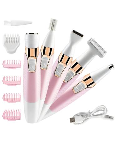 Electric Razor Facial Hair Removal for Women, Eyebrow Razor Nose Hair Trimmer Set, Painless Face Hair Body Use Bikini Trimmer Shaver, Multifunction Rechargeable and Waterproof