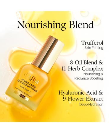 d'alba Piedmont White Truffle Double Layer Revitalizing Serum 100hr Hydration Hyaluronic Acid and Centella Asiatica Skin Firming Tightening Long-lasting Korean Skin Care (1.69 fl.oz) 1.69 Fl Oz (Pack of 1) - Buy Online on GoSupps.com