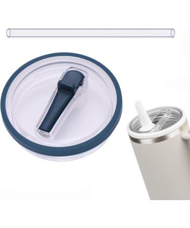 40 oz Tumbler Flip Straw Lid Replacement fit for Stanley Cup Flip Spill Stopper Lids Reusable Tumbler Cover Dustproof Tumbler Cover for Stanley Quencher HydroJug Traveler Dark Blue -1pcs