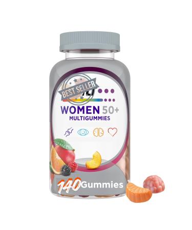 MultiGummies for Women 50 Plus Multivitamin/Multimineral Supplement with Vitamins D3 E B6 and B12 Assorted Fruit Flavor 140 Count