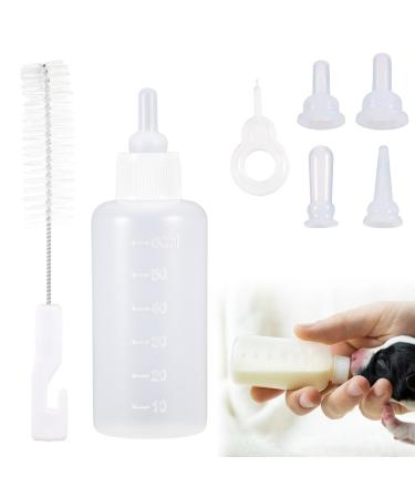 Breeding bottle cat rearing bottle pet pet 60 ml water milk bottle with silicone baby bottle newborn pet small dog puppies cat milk bottle milk feeder with nipple brush set