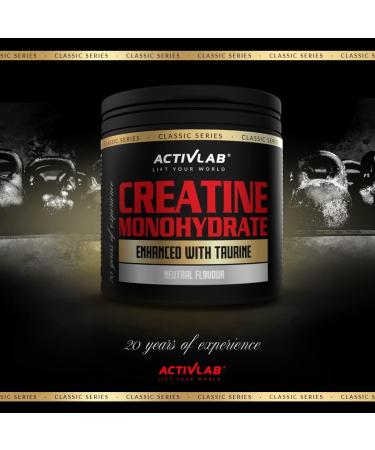 Activlab Creatine Monohydrate 300g Jar - Natural Flavor, 50 Servings, Contains Taurine - Increase Strength, 3X Lab Tested - Buy Online on GoSupps.com