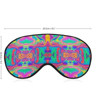 Vintage Neon Rainbow Tie Dye Sleep Mask for Women | Adjustable Eye Shades with Elastic Strap | Best Sleep Accessories - Buy Online on GoSupps.com