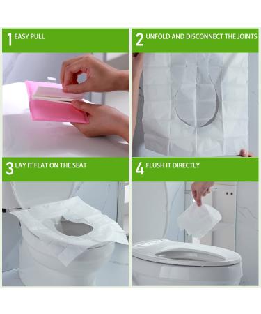 Ma Chrie Disposable Toilet Seat Cover 60 Pcs - Extra Large, Flushable, Travel & Pocket Size - Buy Online on GoSupps.com