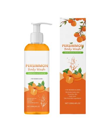 Mimoqk Persimmon Body Wash 120ml Natural Deodorizing Soap Odor Control Cleanser Smelly Feet & Body Refresher Deep Cleansing Lotion for Men & Women Daily Use