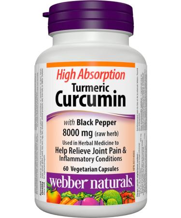 Webber Naturals Advanced Collagen with Natural Eggshell Membrane (NEM) & Turmeric Curcumin with Black Pepper High Absorption 8 000 mg of Raw Herb 60 Capsules Antioxidant Support Vegan - Buy Online on GoSupps.com