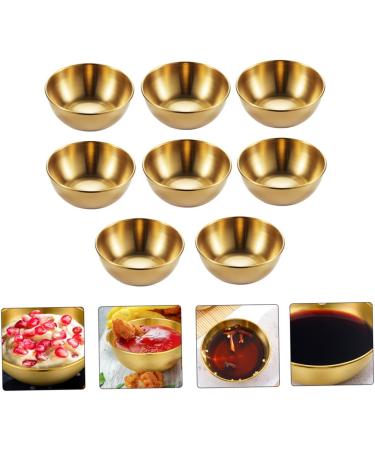 Milisten 1 Set 8pcs Dish Seasoning Dipping Plates Side Dish Japanese Plates Mini Dipping Plate Small Sauce Cups Metal Gold Decor Sauce Bowls Stainless Steel Sushi Measuring Cup - Buy Online on GoSupps.com