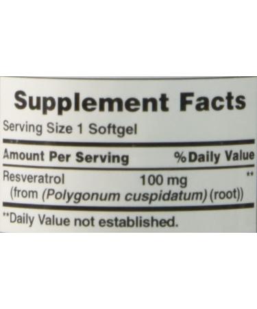 Puritan's Pride Resveratrol 100mg 120 Softgels - Antioxidant Support - Buy Online on GoSupps.com