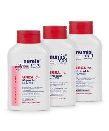 numis med Moisturizing Lotion 10% Urea - Soothing Body Lotion for Extremely Dry and Rough Skin - Vegan Free from Silicones, Parabens and Mineral Oils - (3x 300ml)